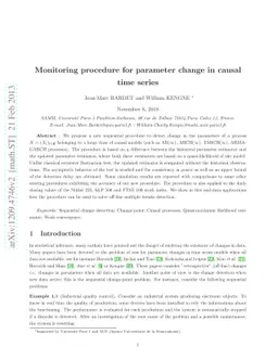 Monitoring procedure for parameter change in causal time series