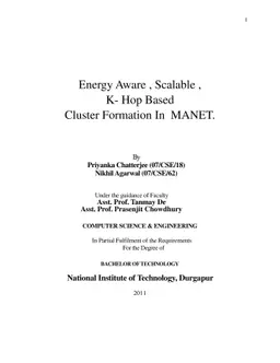 Energy Aware, Scalable, K-Hop Based Cluster Formation In MANET