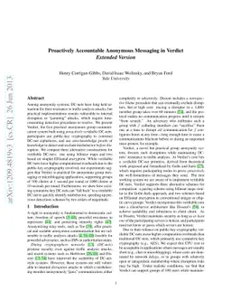 Proactively Accountable Anonymous Messaging in Verdict