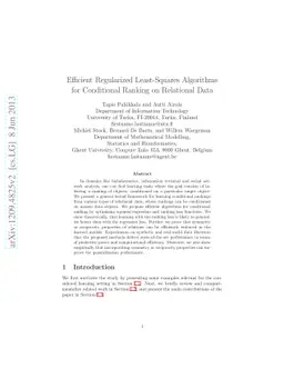 Efficient Regularized Least-Squares Algorithms for Conditional Ranking
  on Relational Data