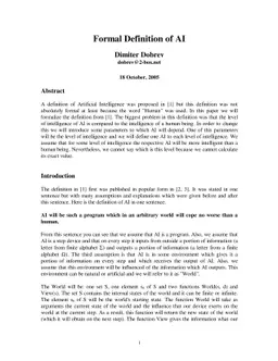 Formal Definition of AI