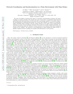 Network Coordination and Synchronization in a Noisy Environment with
  Time Delays
