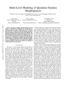 Multi-Level Modeling of Quotation Families Morphogenesis