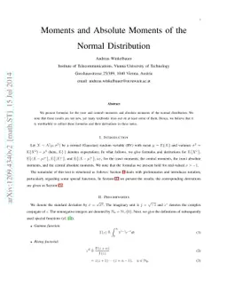 Moments and Absolute Moments of the Normal Distribution
