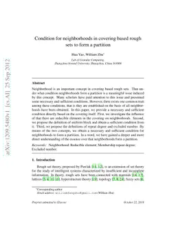 Condition for neighborhoods in covering based rough sets to form a
  partition