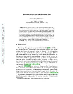 Rough sets and matroidal contraction