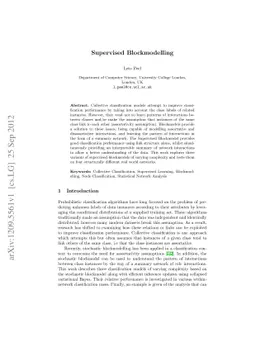 Supervised Blockmodelling