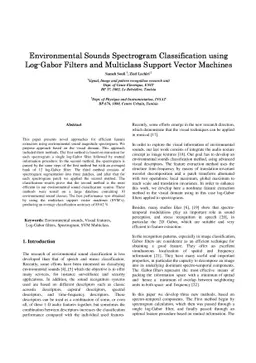 Environmental Sounds Spectrogram Classification using Log-Gabor Filters
  and Multiclass Support Vector Machines
