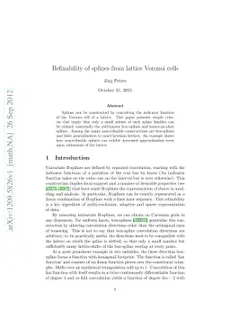 Refinability of splines from lattice Voronoi cells