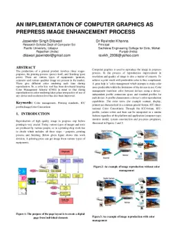 An Implementation of Computer Graphics as Prepress Image Enhancement
  Process