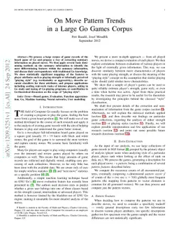 On Move Pattern Trends in a Large Go Games Corpus