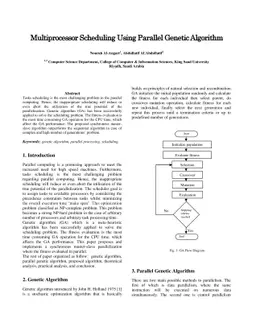 Multiprocessor Scheduling Using Parallel Genetic Algorithm