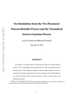 On Simulations from the Two-Parameter Poisson-Dirichlet Process and the
  Normalized Inverse-Gaussian Process