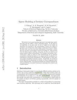 Sparse Modeling of Intrinsic Correspondences