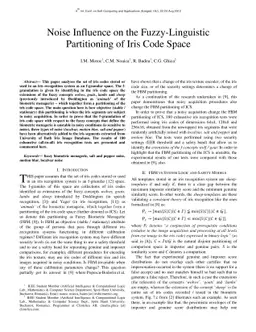 Noise Influence on the Fuzzy-Linguistic Partitioning of Iris Code Space