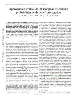Approximate evaluation of marginal association probabilities with belief
  propagation