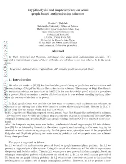 Cryptanalysis and Improvements on Some Graph-based Authentication
  Schemes