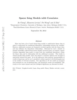 Sparse Ising Models with Covariates