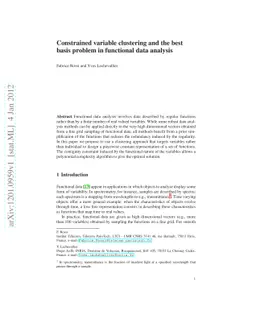 Constrained variable clustering and the best basis problem in functional
  data analysis