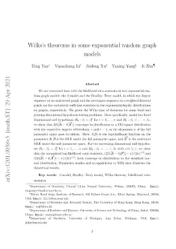 Wilks' theorems in some exponential random graph models