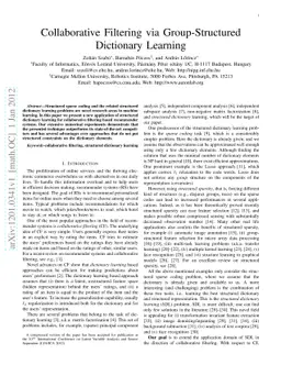 Collaborative Filtering via Group-Structured Dictionary Learning