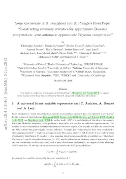 Some discussions of D. Fearnhead and D. Prangle's Read Paper
  "Constructing summary statistics for approximate Bayesian computation:
  semi-automatic approximate Bayesian computation"