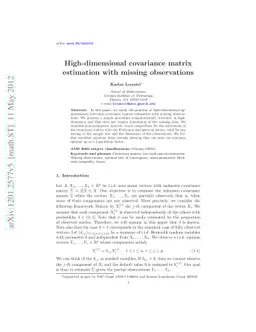 High-dimensional covariance matrix estimation with missing observations