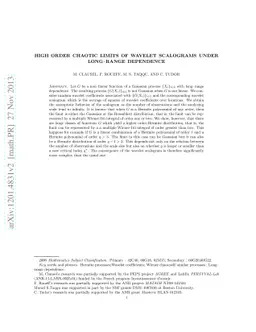 High order chaotic limits of wavelet scalograms under long--range
  dependence