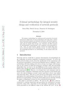 A formal methodology for integral security design and verification of
  network protocols