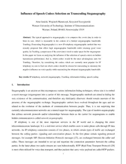 Influence of Speech Codecs Selection on Transcoding Steganography