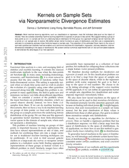 Kernels on Sample Sets via Nonparametric Divergence Estimates