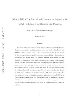 INLA or MCMC? A Tutorial and Comparative Evaluation for Spatial
  Prediction in log-Gaussian Cox Processes
