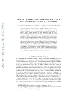 Optimal uncertainty quantification for legacy data observations of
  Lipschitz functions