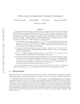 The Locality of Distributed Symmetry Breaking