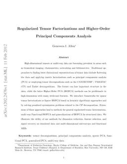 Regularized Tensor Factorizations and Higher-Order Principal Components
  Analysis