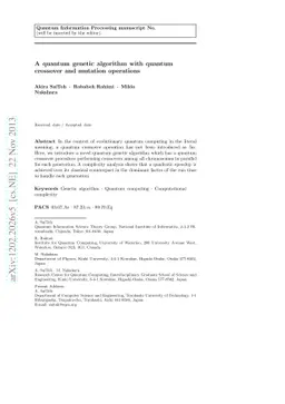 A quantum genetic algorithm with quantum crossover and mutation
  operations