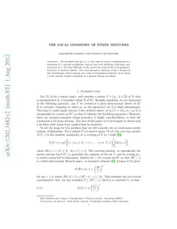 The local geometry of finite mixtures