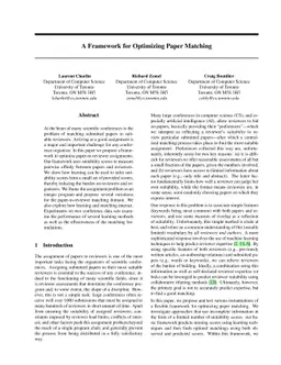 A Framework for Optimizing Paper Matching