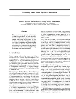 Reasoning about RoboCup Soccer Narratives