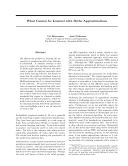 What Cannot be Learned with Bethe Approximations