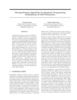 Message-Passing Algorithms for Quadratic Programming Formulations of MAP
  Estimation
