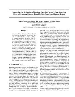 Improving the Scalability of Optimal Bayesian Network Learning with
  External-Memory Frontier Breadth-First Branch and Bound Search