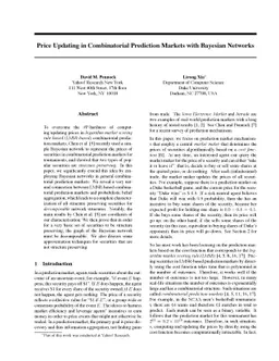 Price Updating in Combinatorial Prediction Markets with Bayesian
  Networks