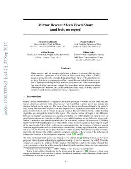 Mirror Descent Meets Fixed Share (and feels no regret)