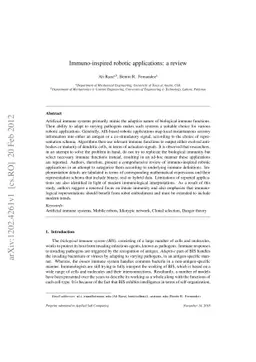 Immuno-inspired robotic applications: a review