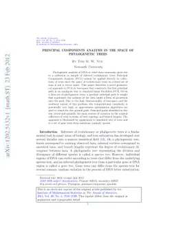Principal components analysis in the space of phylogenetic trees