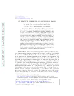 On adaptive inference and confidence bands