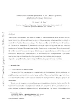 Perturbation of the Eigenvectors of the Graph Laplacian: Application to
  Image Denoising