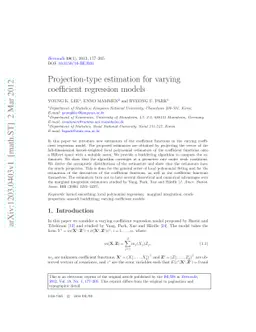 Projection-type estimation for varying coefficient regression models