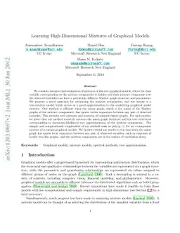 Learning High-Dimensional Mixtures of Graphical Models